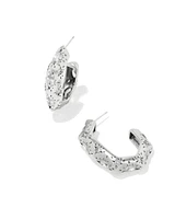 Holland Gold Hoop Earrings White CZ