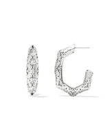 Holland Gold Hoop Earrings White CZ