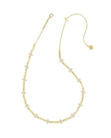 Holland Gold Strand Necklace White Crystal