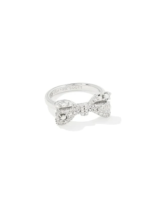 Krista Gold Bow Cocktail Ring White Mix