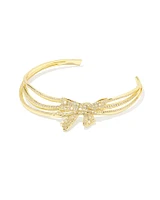 Krista Gold Bow Statement Necklace White Mix