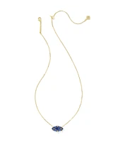 Lindy Rae Elisa Gold Short Pendant Necklace White Crystal