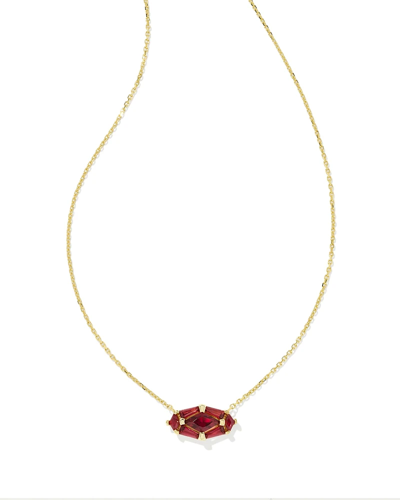 Lindy Rae Elisa Gold Short Pendant Necklace White Crystal