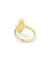 Lindy Rae Elyse Gold Cocktail Ring Crystal