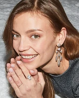 Holland Gold Statement Earrings White CZ