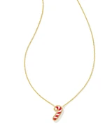 Candy Cane Gold Short Pendant Necklace in Ivory Mother-of-Pearl