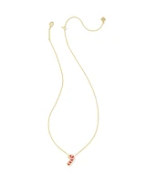 Candy Cane Gold Short Pendant Necklace in Ivory Mother-of-Pearl