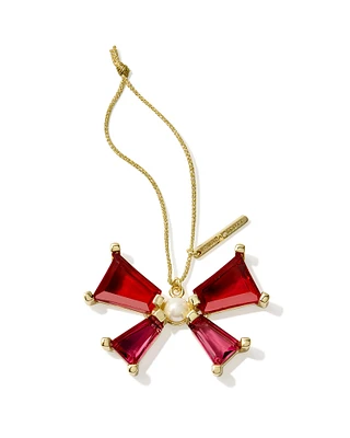 Blair Gold Bow Ornament in Red Mix