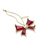 Blair Gold Bow Ornament White