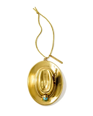 Cowboy Hat Ornament in Vintage Gold