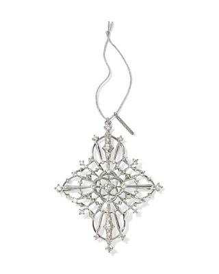 Rosalie Silver Ornament in White