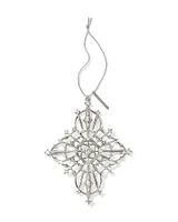 Rosalie Silver Ornament in White