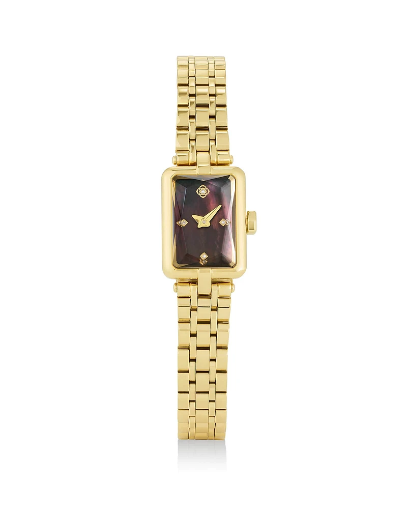 Adela Gold Tone Stainless Steel Watch Ivory Mother-of-Pearl