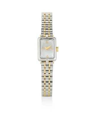 Adela Two Tone Stainless Steel Watch in Ivory Mother-of-Pearl