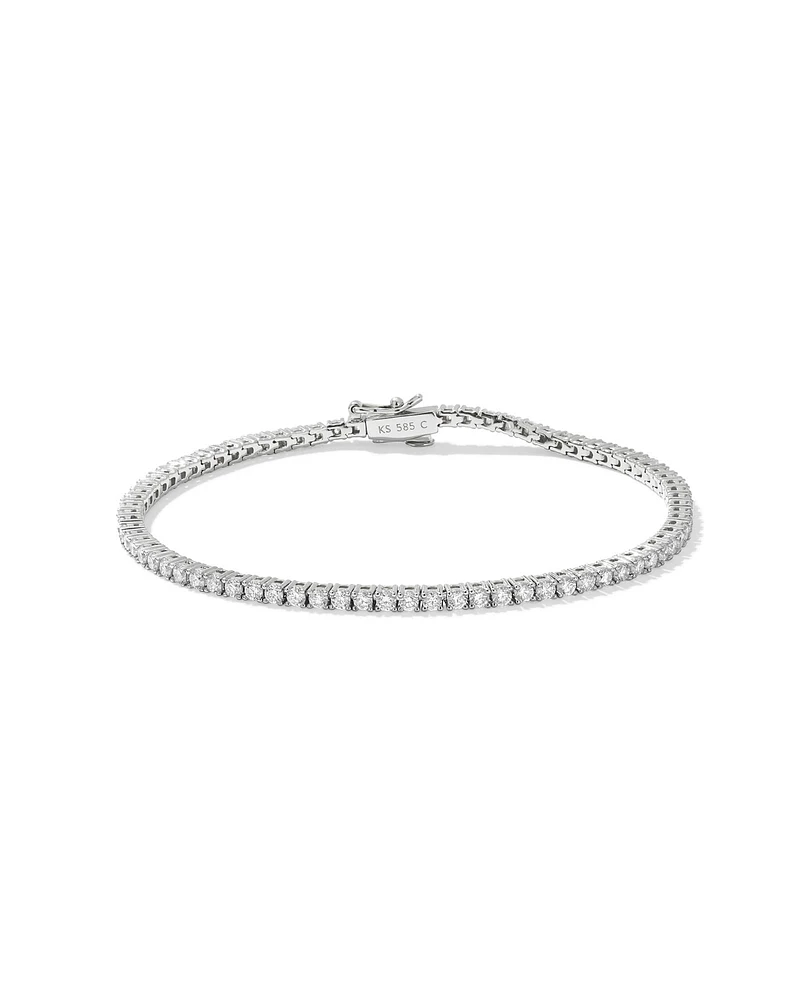 Lab Grown White Diamond Tennis Bracelet 14k Gold