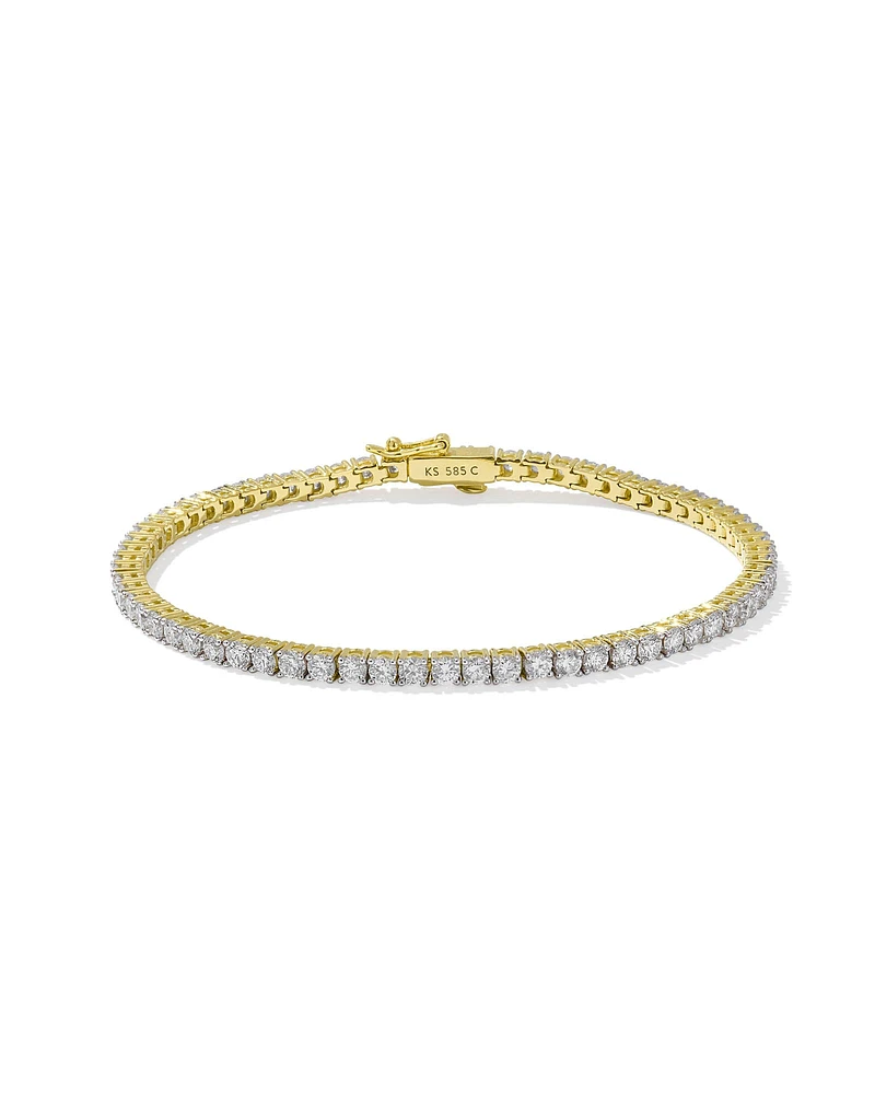 Lab Grown White Diamond Tennis Bracelet 14k Gold