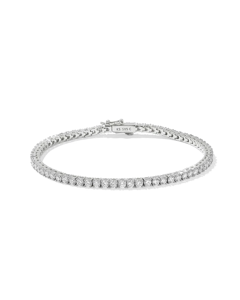 Lab Grown White Diamond Tennis Bracelet 14k Gold