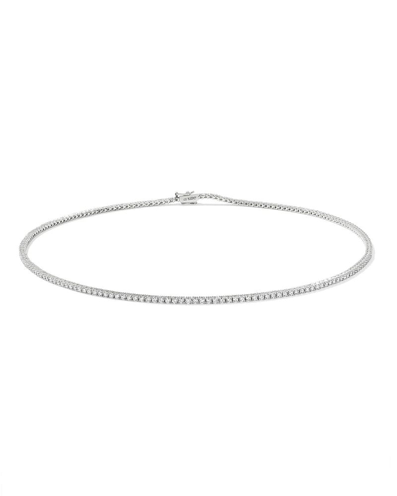 Lab Grown White Diamond Tennis Necklace 14k Gold