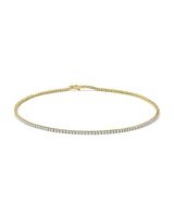 Lab Grown White Diamond Tennis Necklace 14k Gold