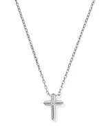 Tiny Cross 14k Gold Pendant Necklace White Diamond