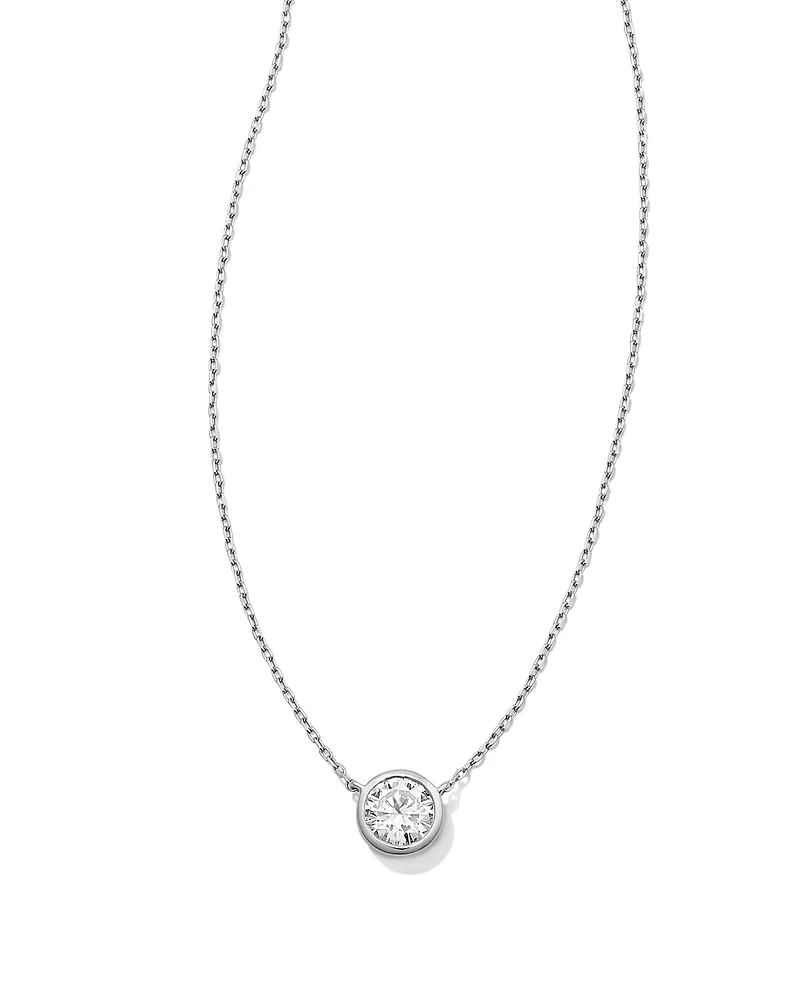 Lab Grown White Diamond Audrey Pendant Necklace in 14k White Gold