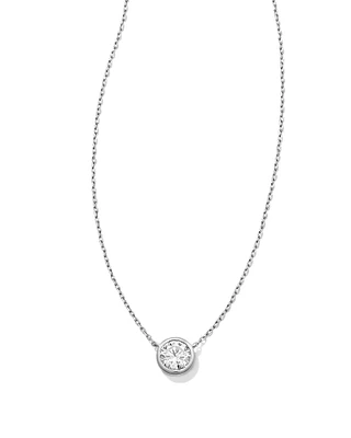 Lab Grown White Diamond Audrey Pendant Necklace in 14k White Gold