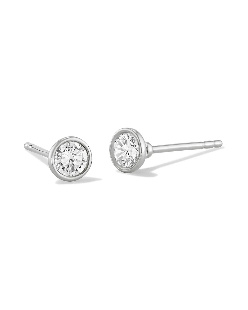 ct Lab Grown White Diamond Audrey Stud Earrings in 14k White Gold