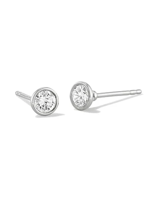 ct Lab Grown White Diamond Audrey Stud Earrings in 14k White Gold