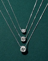 Lab Grown White Diamond Audrey Pendant Necklace in 14k White Gold