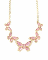 Dolly Parton x Kendra Scott Gold 1974 Butterfly Statement Necklace Light Pink Iridescent Abalone