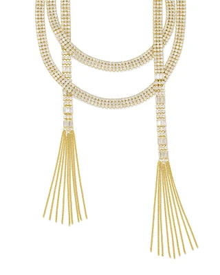 Dolly Parton x Kendra Scott Gold Statement Wrap Necklace in White Crystal