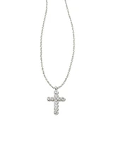 Cross Gold Pendant Necklace White Crystal