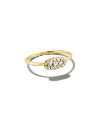 Grayson Gold Band Ring White Crystal