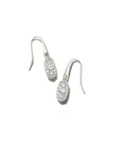 Grayson Silver Drop Earrings in White Crystal