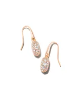 Grayson Rose Gold Drop Earrings in White Crystal