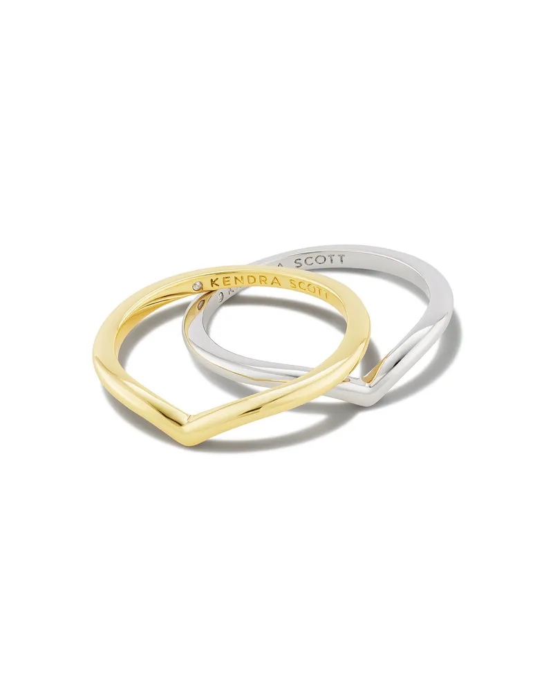 Wishbone Ring Set Mixed Metal