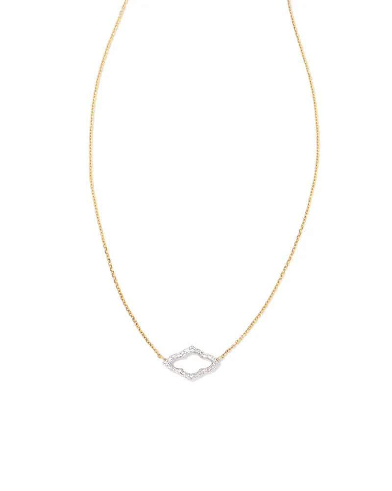 Abbie 14k Gold Pendant Necklace in White Diamond