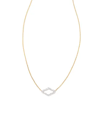 Abbie 14k Gold Pendant Necklace in White Diamond