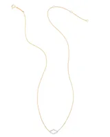 Abbie 14k Gold Pendant Necklace in White Diamond