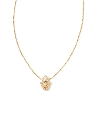Hamsa 14k White Gold Pendant Necklace Diamond