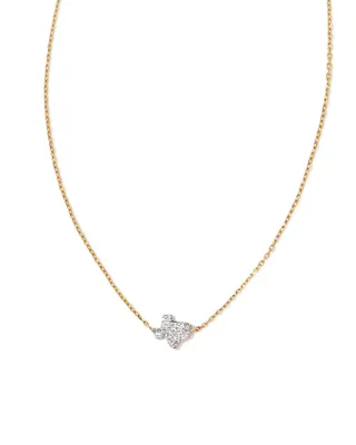 Tiny Texas 14k Gold Pendant Necklace in White Diamond