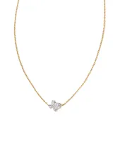 Tiny Texas 14k Gold Pendant Necklace in White Diamond