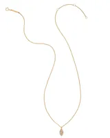 Vivianne 14k Gold Pendant Necklace in White Diamond