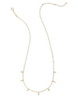 Willow 14k Yellow Gold Strand Necklace in White Diamond