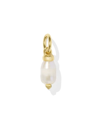 Abigail 18k Gold Vermeil Pearl Accent Charm in Freshwater Cultured Pearl