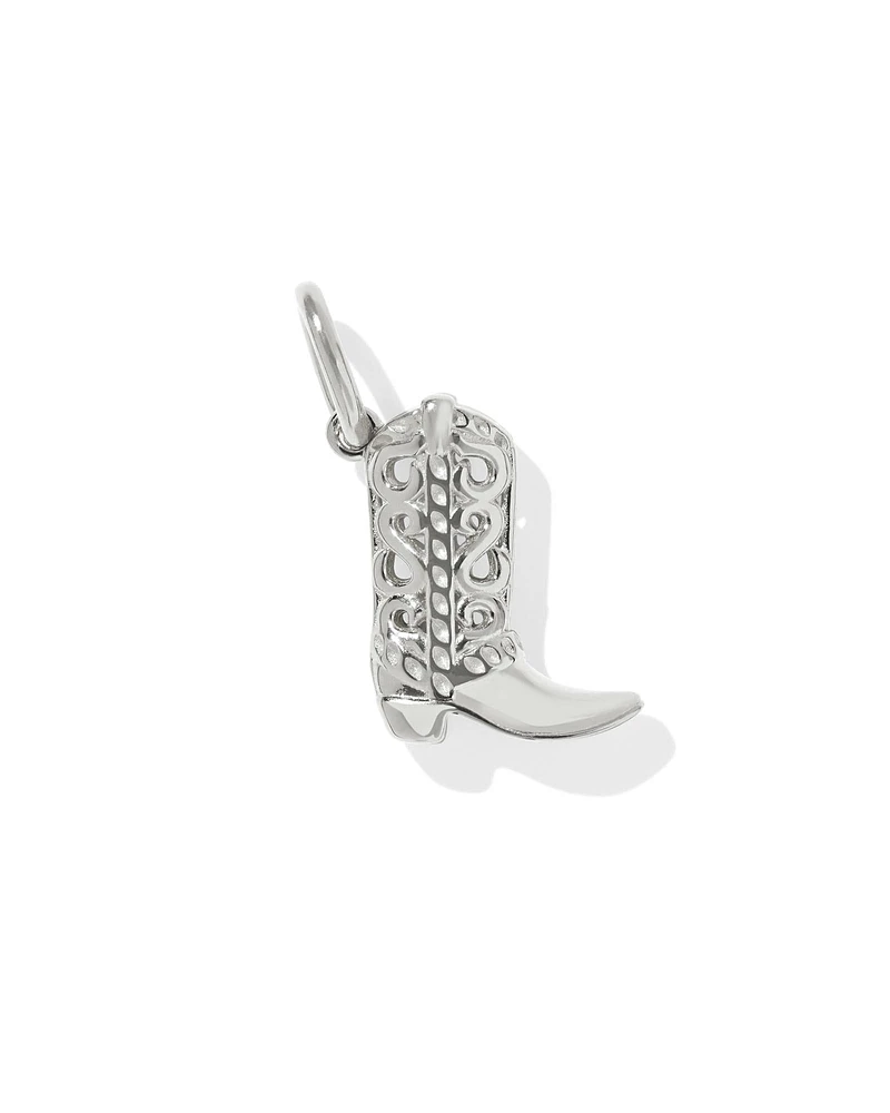 Cowboy Boot Accent Charm in Sterling Silver