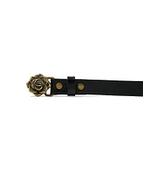 Rose Buckle Belt Cognac Leather