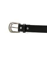 Hammered Buckle Belt Cognac Leather