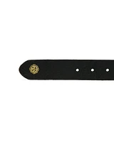 Hammered Buckle Belt Black Leather