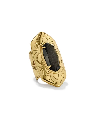Keziah Vintage Silver Cocktail Ring Natural Mother-of-Pearl